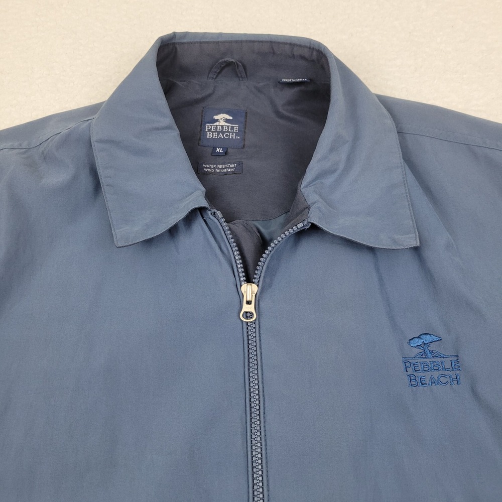 Pebble Beach Water Wind Resistant Jacket‎ Mens XL Blue Golf Full Zip